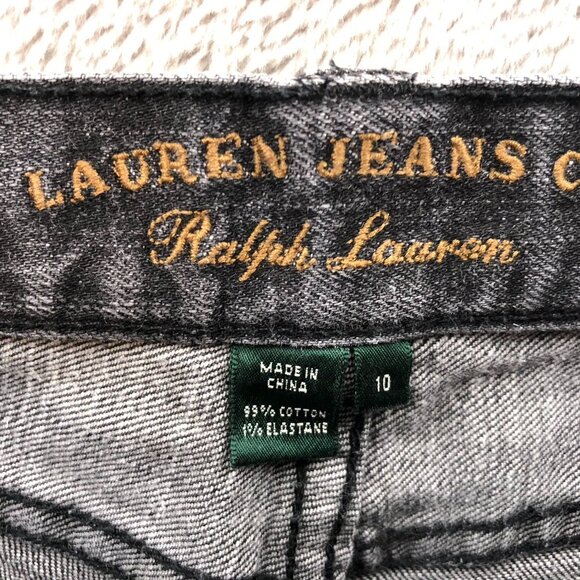 Lauren Jeans Co Ralph Lauren Women Jeans Size 10 Black Denim Straight Leg Casual - Picture 3 of 14